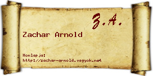 Zachar Arnold névjegykártya